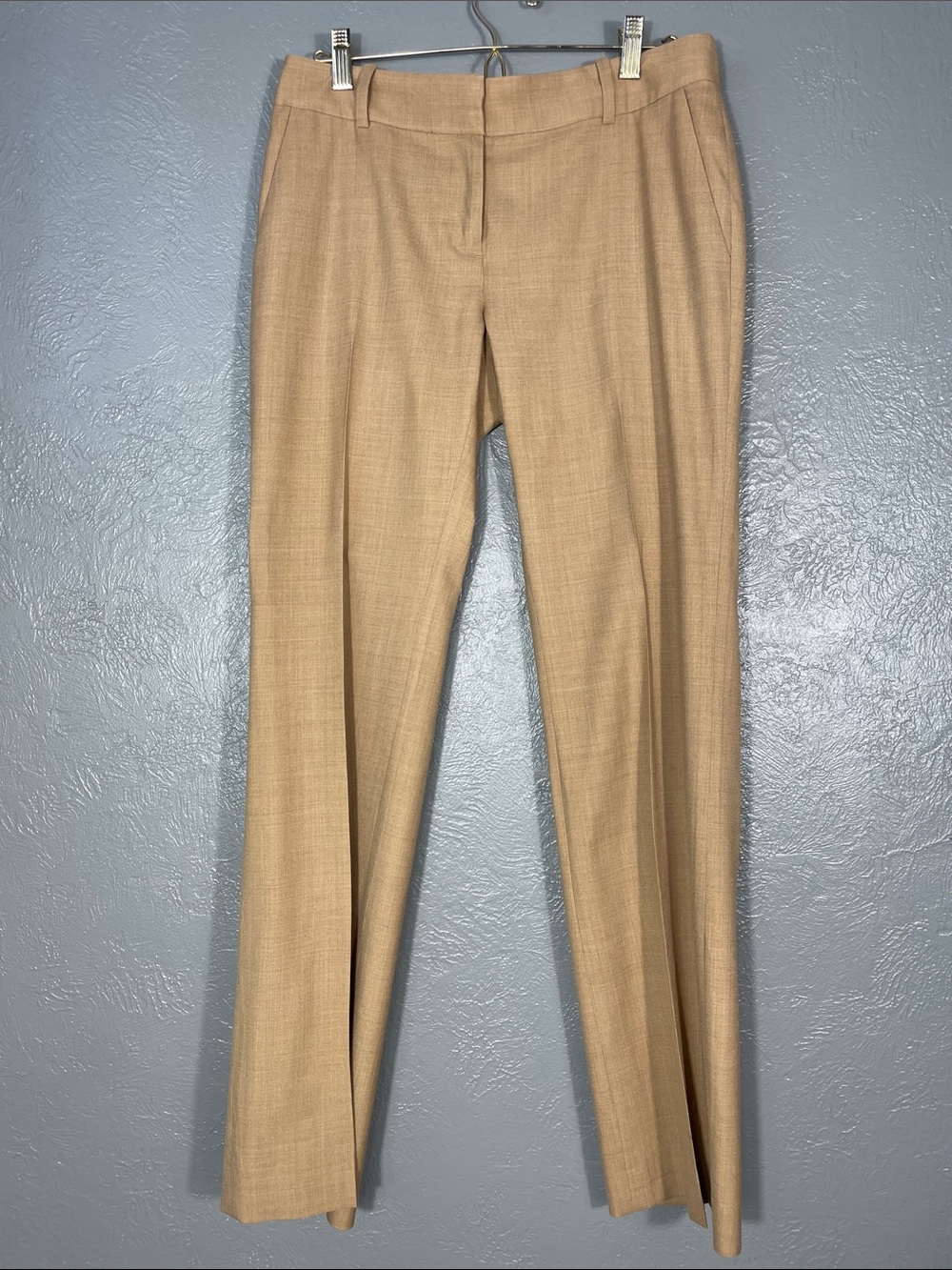 J.Crew Wool Straight Leg Dress Pants Camel Tailored Trousers Women's 2